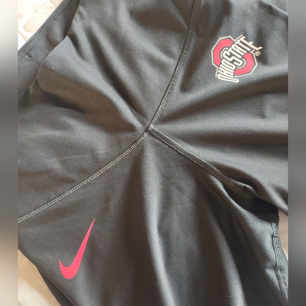 Nike Gray Leggings with Red Swoosh and Ohio State Logo - Picture 2 of 4